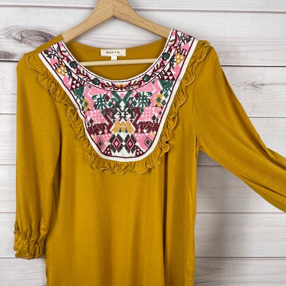 Hailey & Co Women's Boho Embroidered Blouse Sz Small - Picture 2 of 5